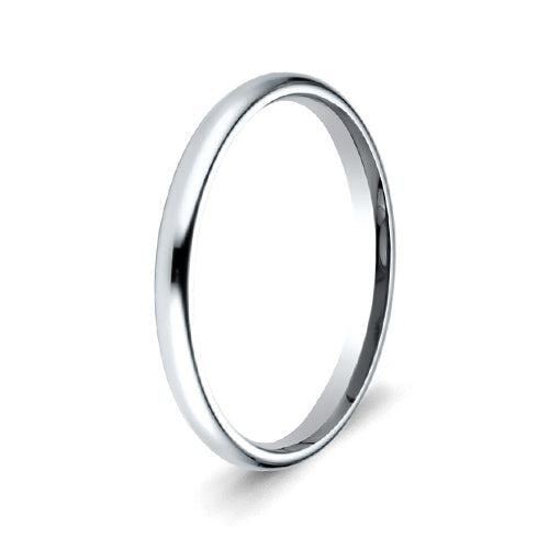 Men's Wedding Band: 9ct White Gold Comfort Fit (2mm)