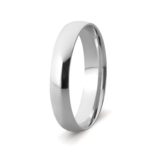 Men's Wedding Band: 9ct White Gold Comfort Fit (4mm)