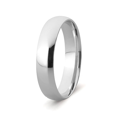 Men's Wedding Band: 9ct White Gold Comfort Fit (5mm)