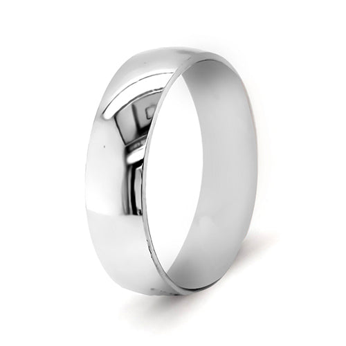 Men's Wedding Band: 9ct White Gold Comfort Fit (6mm)