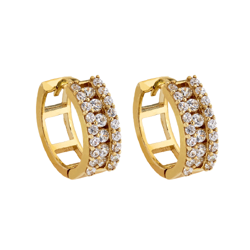9ct Yellow Gold Cubic Zirconia Huggies