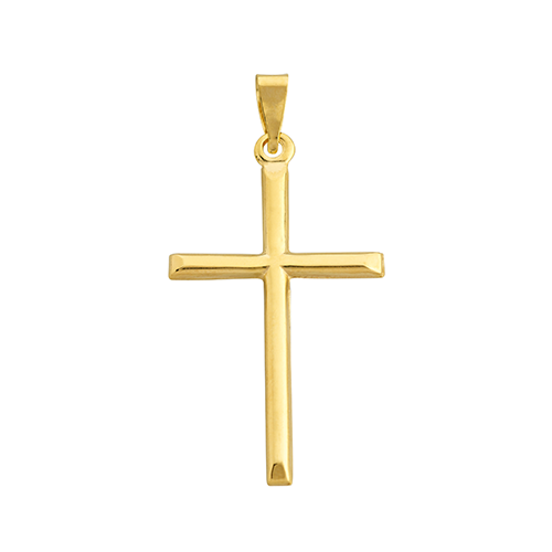 9ct Yellow Gold Cross Pendant - 36mm