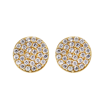 9ct Yellow Gold Cubic Zirconia Round Stud Earrings