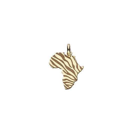 Africa Zebra Print Pendant- 9ct Yellow Gold