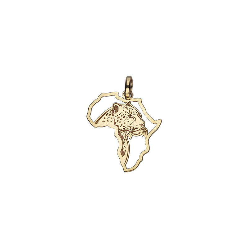 Africa Leopard Pendant- 9ct Yellow Gold