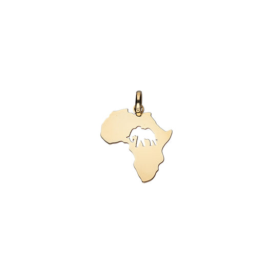 Amara Africa Elephant Cut Out- 14k Yellow Gold