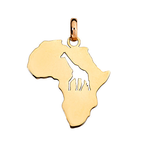 Africa Giraffe Cut Out- 14ct Yellow Gold