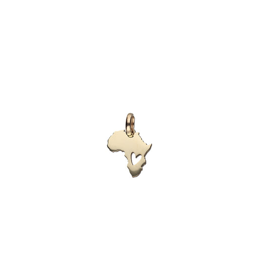 Mini Africa Heart Cut Out Pendant- 9ct Yellow Gold