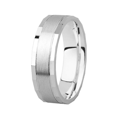 Men's Wedding Band: 9ct White Gold (6mm)