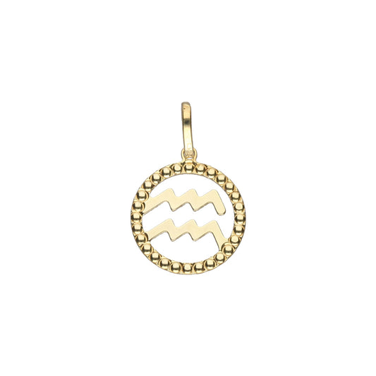 Aquarius Charm- 9ct Yellow Gold