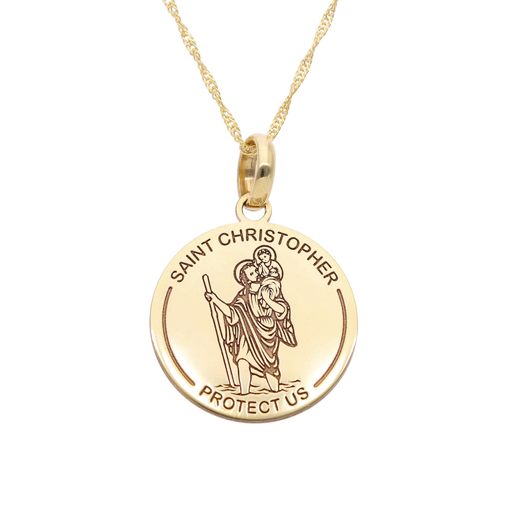 9ct Yellow Gold Saint Christopher Pendant