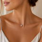 Moissanite Floating Pear Necklace