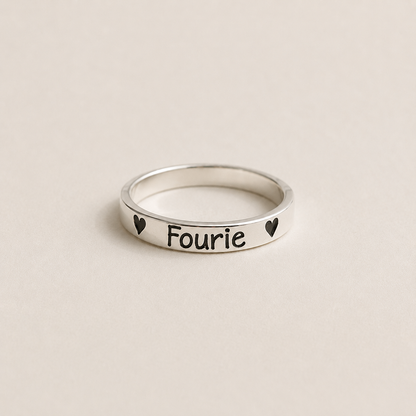 Name Ring with Hearts