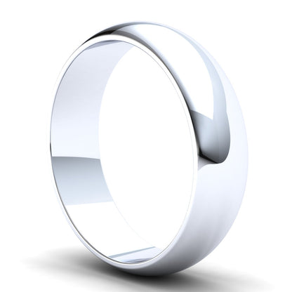 Men's Wedding Band: 9ct White Gold D-shaped band