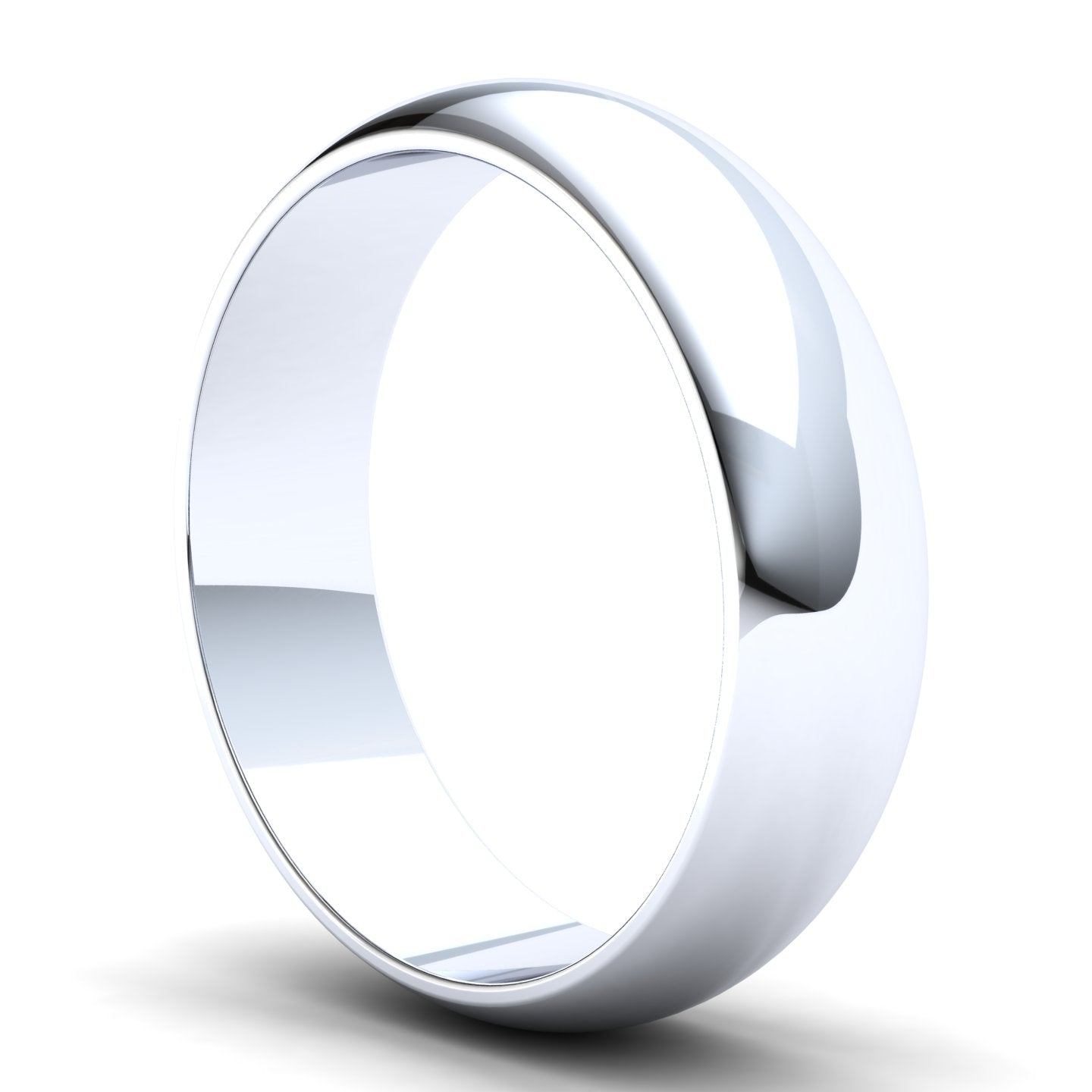 Men's Wedding Band: 925 Sterling Silver D-shaped band