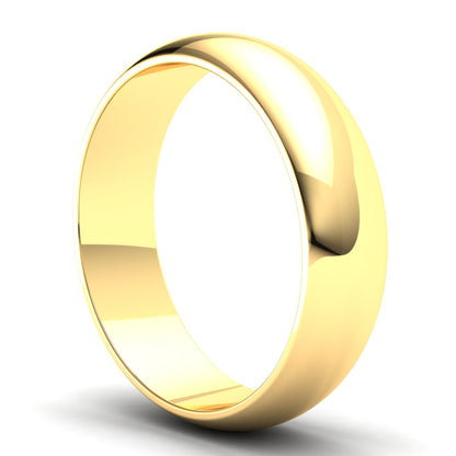 Men's Wedding Band: 9ct Yellow Gold D-shaped band