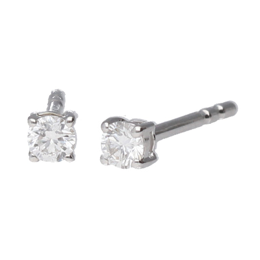 Diamond Stud Earrings - 9ct White Gold