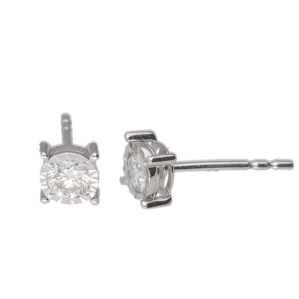 Diamond(0.26ct) Stud Earrings - 9ct White Gold