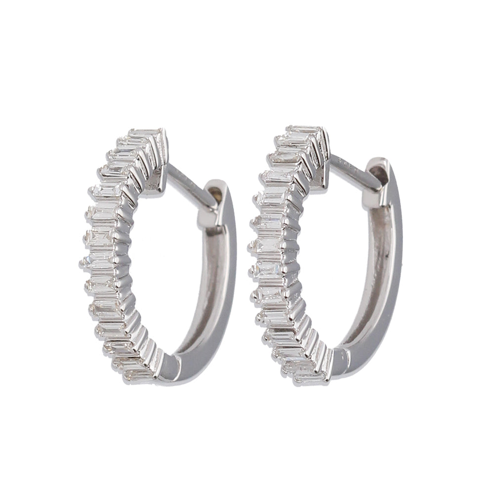 Diamond Huggie Earrings (0.24ct)- 9ct White Gold