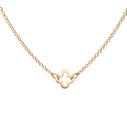 Clover Link Necklace (1.3mm)- 9ct Gold