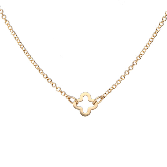 Clover Link Necklace (1.3mm)- 9ct Gold