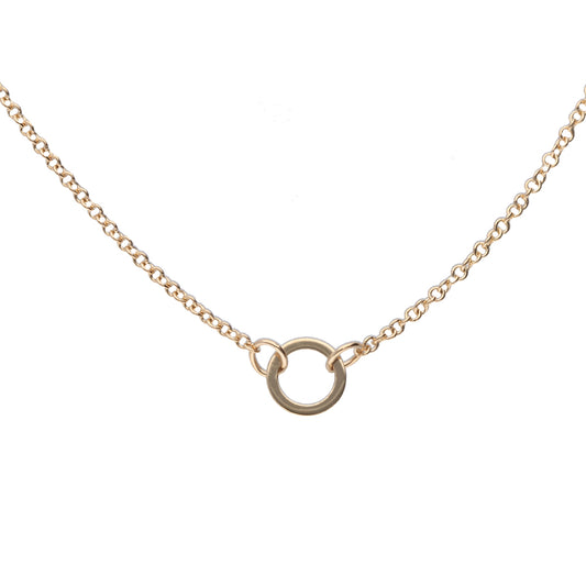 Circle Link Necklace (1.3mm)-9ct Yellow Gold
