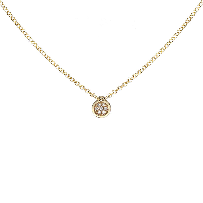 Single Illusion Necklace- 9ct Yellow Gold Diamond