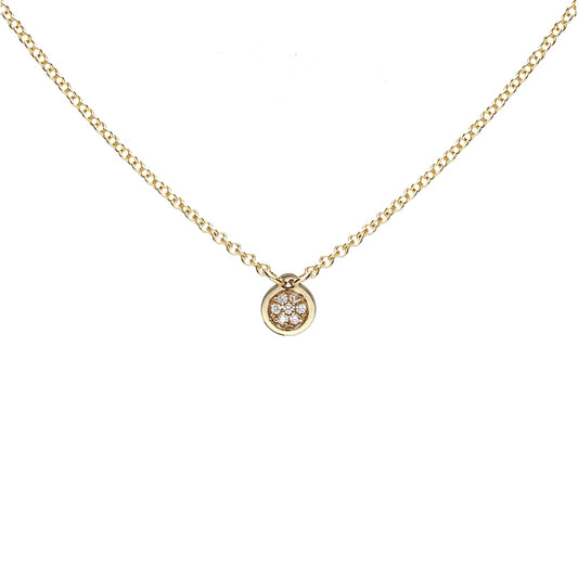 Single Illusion Necklace- 9ct Yellow Gold Diamond