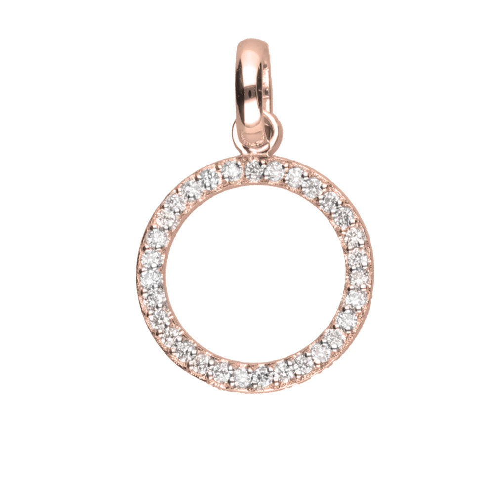 Diamond Circle Pendant- 9ct Rose Gold