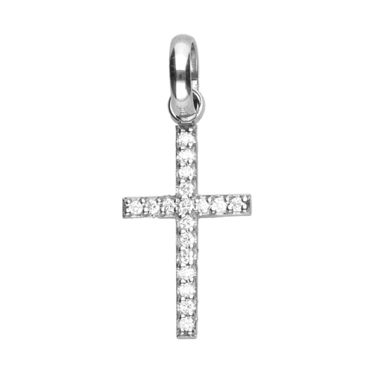 Diamond Cross Pendant- 9ct White Gold