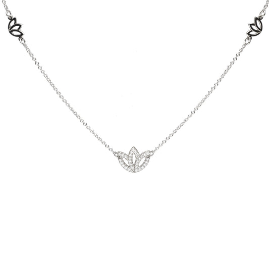 3 Protea Diamond Necklace- 9ct White Gold
