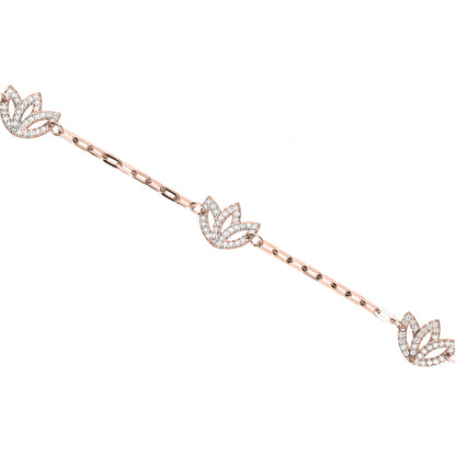 3 Station Diamond Bracelet- 9ct Rose Gold