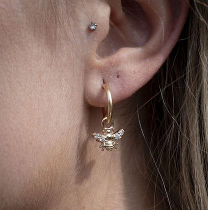 9ct Gold BeeLoved Earring Charms - White