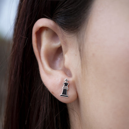 Silver King Stud Earrings