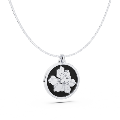 Round Birth Flower Necklace
