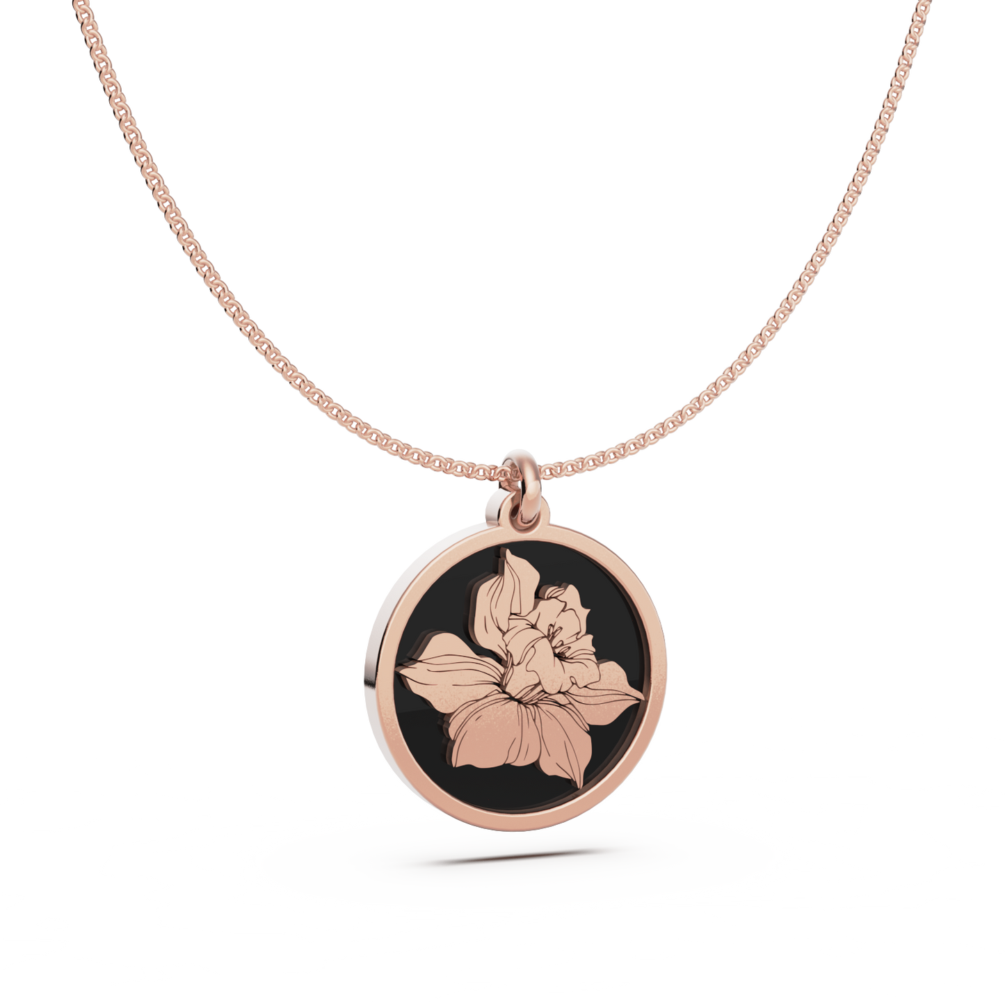 Round Birth Flower Necklace