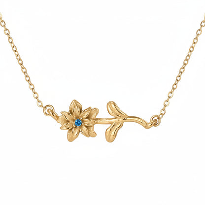 Birthflower and Birthstone Necklace