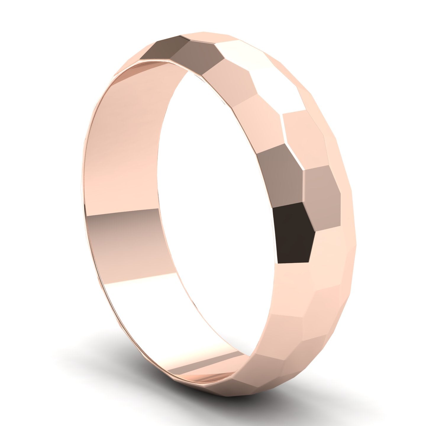 Men's Wedding Band: 9ct Rose Gold Faceted band