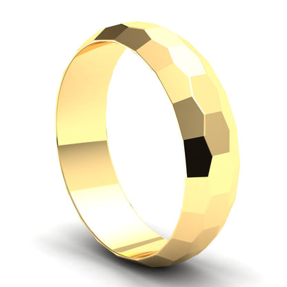 Men's Wedding Band: 9ct Yellow Gold Faceted band