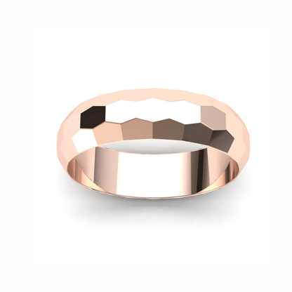 Men's Wedding Band: 9ct Rose Gold Faceted band