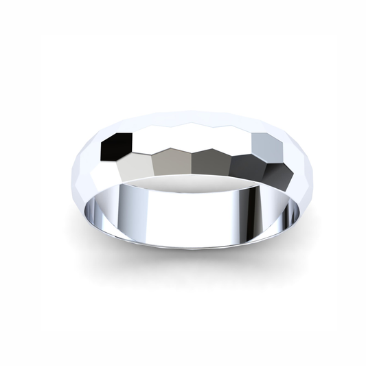 Men's Wedding Band: 925 Sterling Silver Faceted band