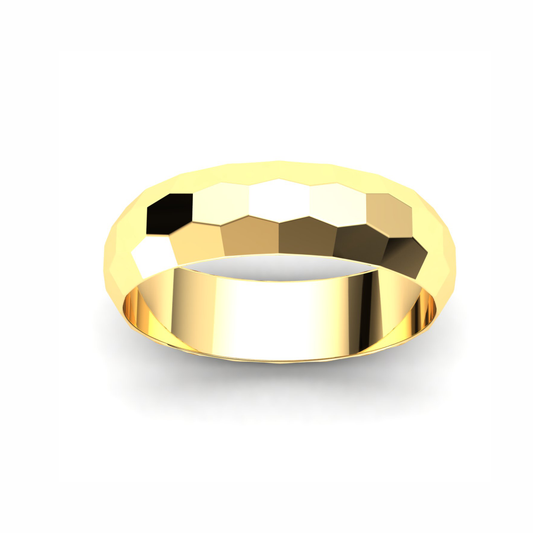 Men's Wedding Band: 9ct Yellow Gold Faceted band