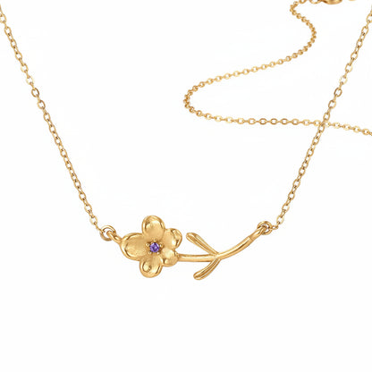 Birthflower and Birthstone Necklace