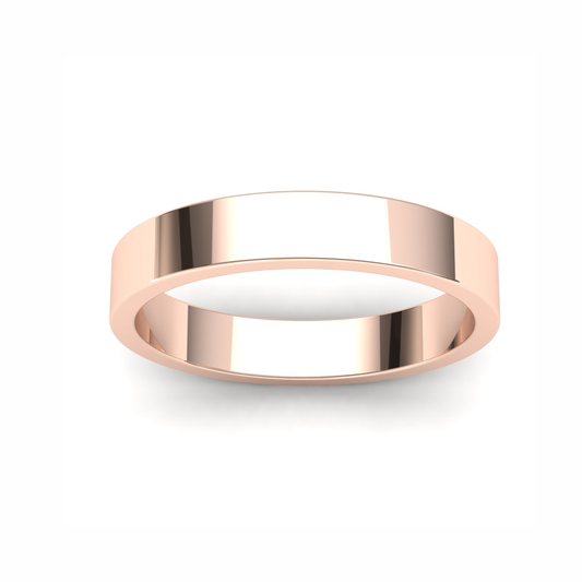 Men's Wedding Band: 9ct Rose Gold Flat band