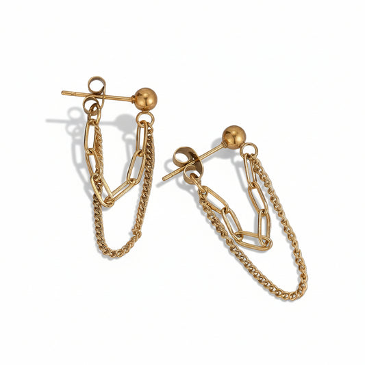 Gilded Coil Stud Earrings
