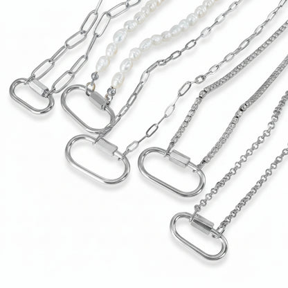 Ever Evolving Half and Half Silver Necklace