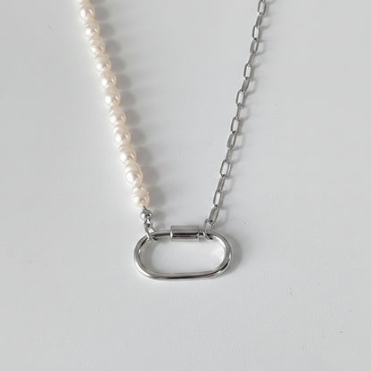 Ever Evolving Half and Half Silver Necklace