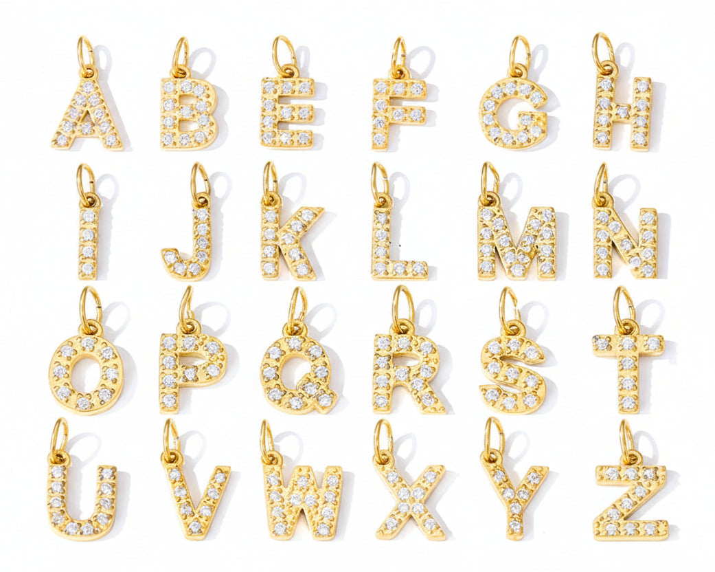 Initial Pendant with Cubic Zirconia