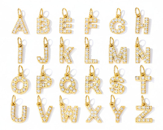 Initial Pendant with Cubic Zirconia