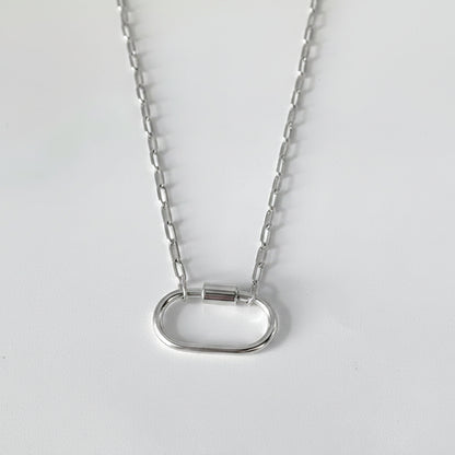 Ever Evolving Small Paperclip Silver Necklace